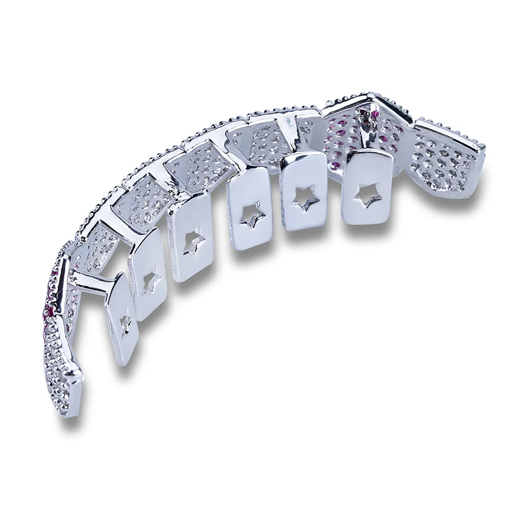 Luxury CZ Grillz Iced Out Teeth Covers Hip Hop Teeth Jewelry Wide Fit Mouth Accessories Bling Crystal Fashion Gift Men Women