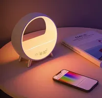 LDNIO F012 Google Smart App Control Table Lamp 1600 Light Variation Wireless Charger With Alarm Clock Bt Speaker Wake Up Light