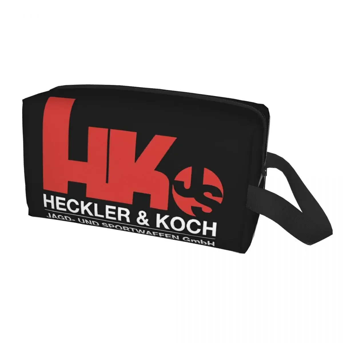 Cute HK Firearms Heckler And Koch Logo Travel Toiletry Bag for Women Cosmetic Makeup Bag Beauty Storage Dopp Kit