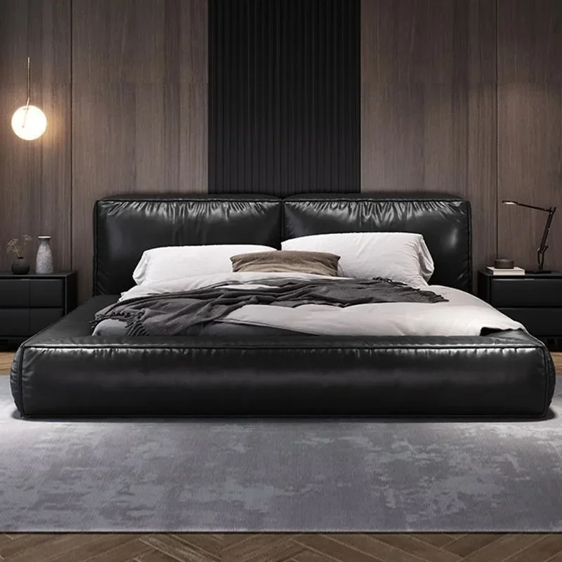 

180x200cm 150x200cm Bedroom Furniture marriage Beds frame Italian minimalist leather light luxury Double bed queen bed frames