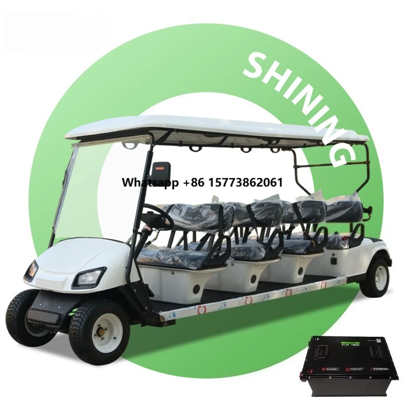 8 Seats 72 Volt Battery Electric Golf Cart Street Legal Certified Electronic Brake Custom Metal Seats 5KW AC Motor