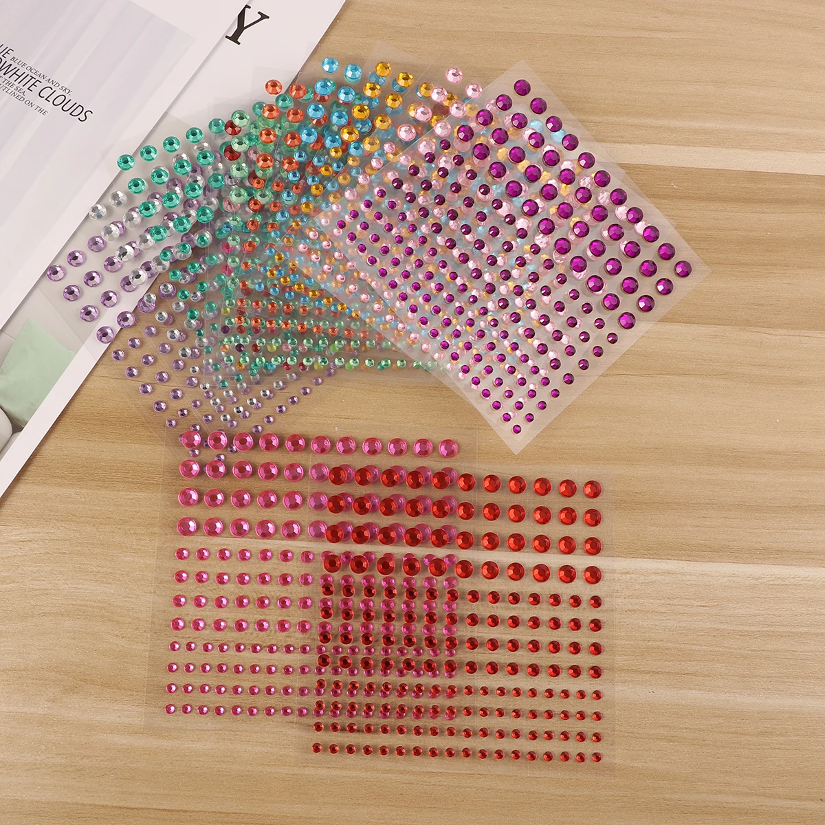 

Rhinestone Stickers 12 Sheets Acrylic Crystal Self-Adhesive Jewels for Crafts Scrapbooks Picture Frames Rhinestone Stickers