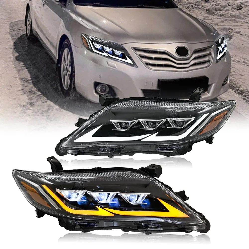 

1Pair LED Headlight Assembly For Toyota Camry Sedan 4-door 2010 2011 Front Head Lamps Kits Dynamic DRL Headlamp Accessories