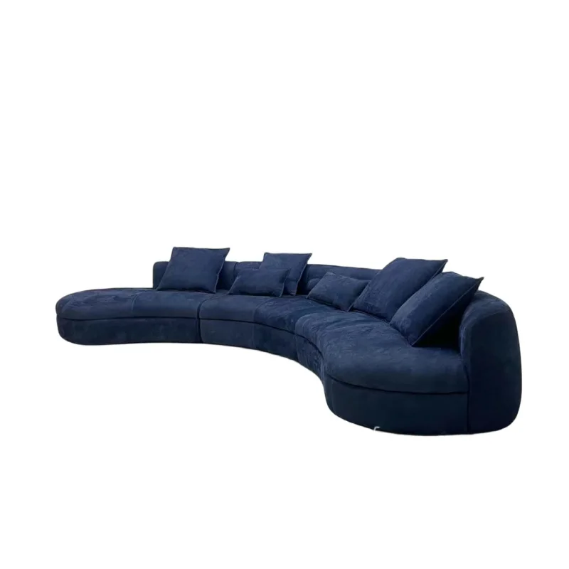 

Creative designer matte fleece curved corner size apartment sofa