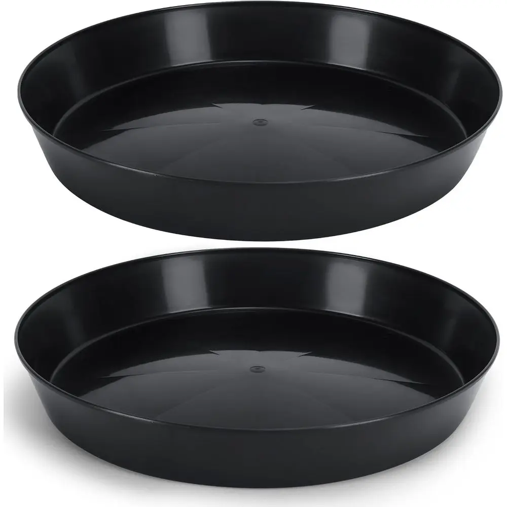 18 Inch Plant Saucer, 16.3 Inch Base, Black, Heavy-Duty, Indoor/Outdoor, Drip Tray, USA Made