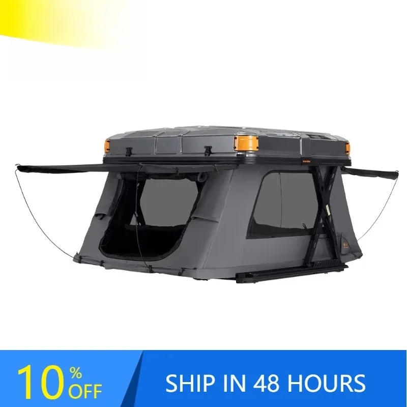 High Quality Remote Control Automatic Aluminum Hard Shell Rooftop Tent Quick Setup With Light Bar For Car Camping