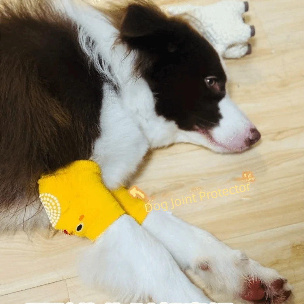 Cartoon Animal Pattern Anti-dirty Pet Knee Pads Elastic Soft Dog Leg Covers Wear-Resistant Breathable Dog Leg Warmer All Season