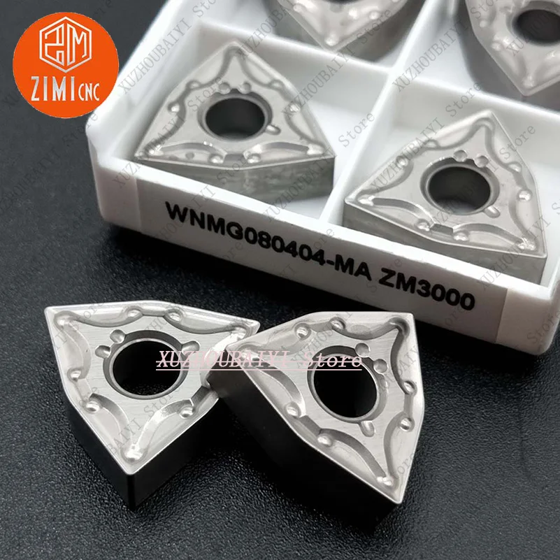 10PCS WNMG080404-MA Sisipan Karbida pisau keramik logam paduan keras alat alat mesin pisau hemat biaya alat pemotong bubut CNC