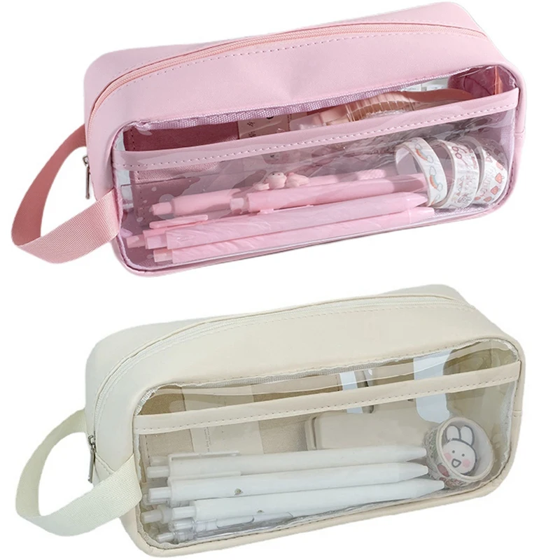 

1Set Japanese Large-Capacity Girls High-Value Pencil Case Pencil Case White&Pink