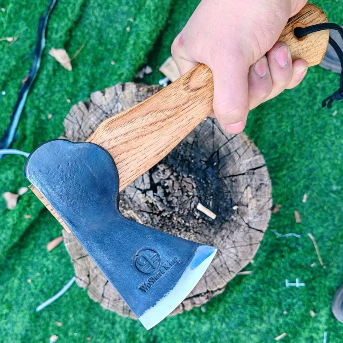 2026 New Jungle Spirit Axe BC Walnut Wood Handle Handcrafted Woodcutting Tool Outdoor Camping Axe