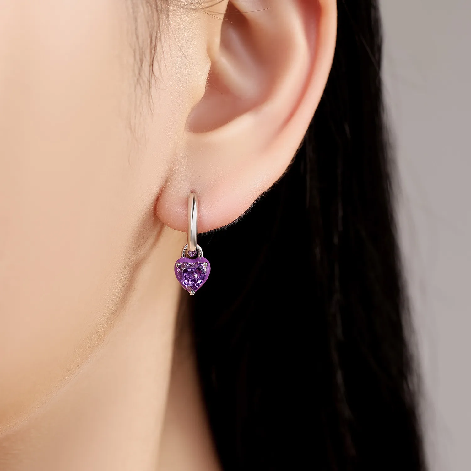 Original-Ohrring aus 925er-Sterlingsilber, wunderschöner, verträumter lila Ohrring für Frauen, Valentinstag, Party, Geburtstag, Geschenk, Trendschmuck – Detail 27
