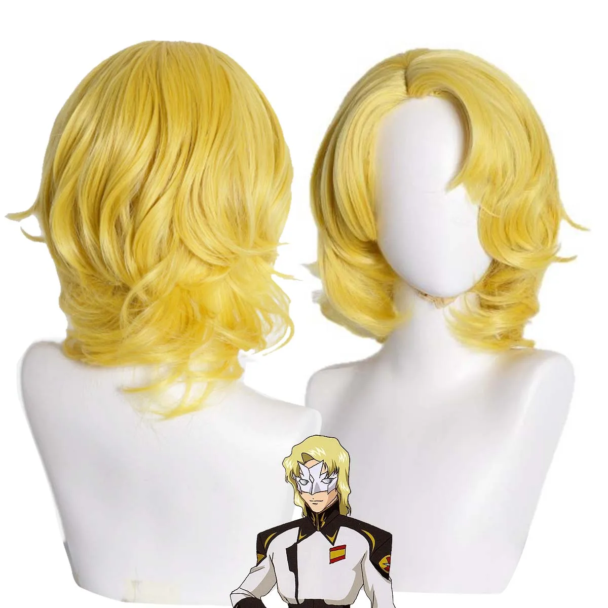 Peluca de Cosplay Rau Le Creuset, pelo rubio corto resistente al calor, gorra ajustable para hombre, accesorio para disfraz de Halloween