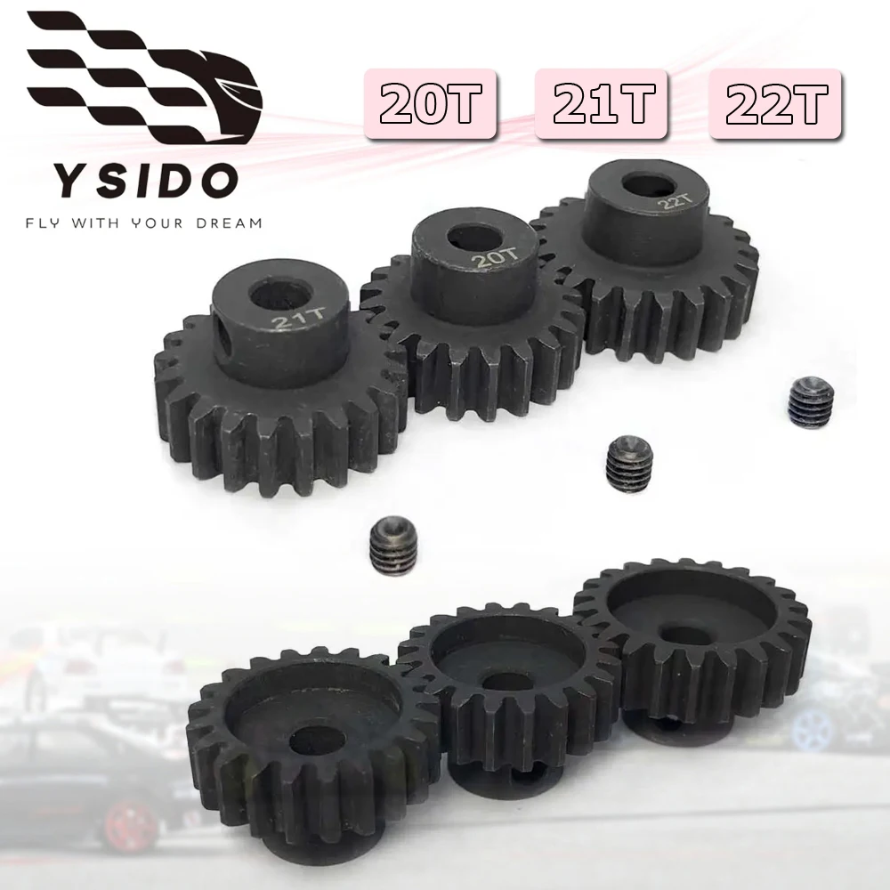 YSIDO RC Motor Pinion Gear 20T 21T 22T Harden Steel 5mm Shaft for RC Crawler Car Part Short Course Truck Traxxas 1/5 XMaxx  8S