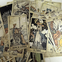 78pcs Vintage Tarot cards Spanish Edition Board Game Divination Deck for Beginners Oracle Deck