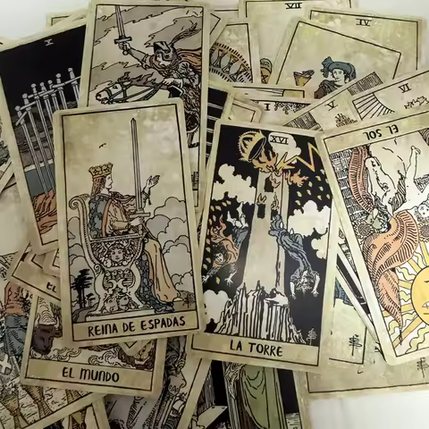 78pcs Vintage Tarot cards Spanish Edition Board Game Divination Deck for Beginners Oracle Deck