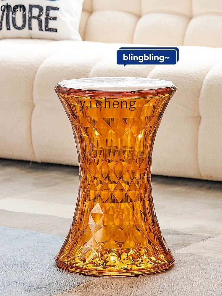 YFY Storage Side Table Light Luxury Tea Table Transparent High-Grade Artistic Sense Living Room Small Table Decoration