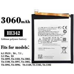 HE342 Replacement Battery For Nokia 6.1 PLUS X6 7.1 5.1 Plus X5 TA-1099 TA-1103 TA-1083-1100-1097-1085-1095-1096-1120 Batteries