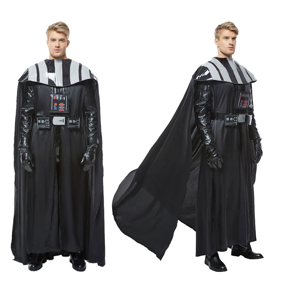 

Darth Cos Vader Cosplay Costume Movie Battle Space Jumpsuit Vest Cloak Black Uniform Adult Men Halloween Carnival Disguise Suit