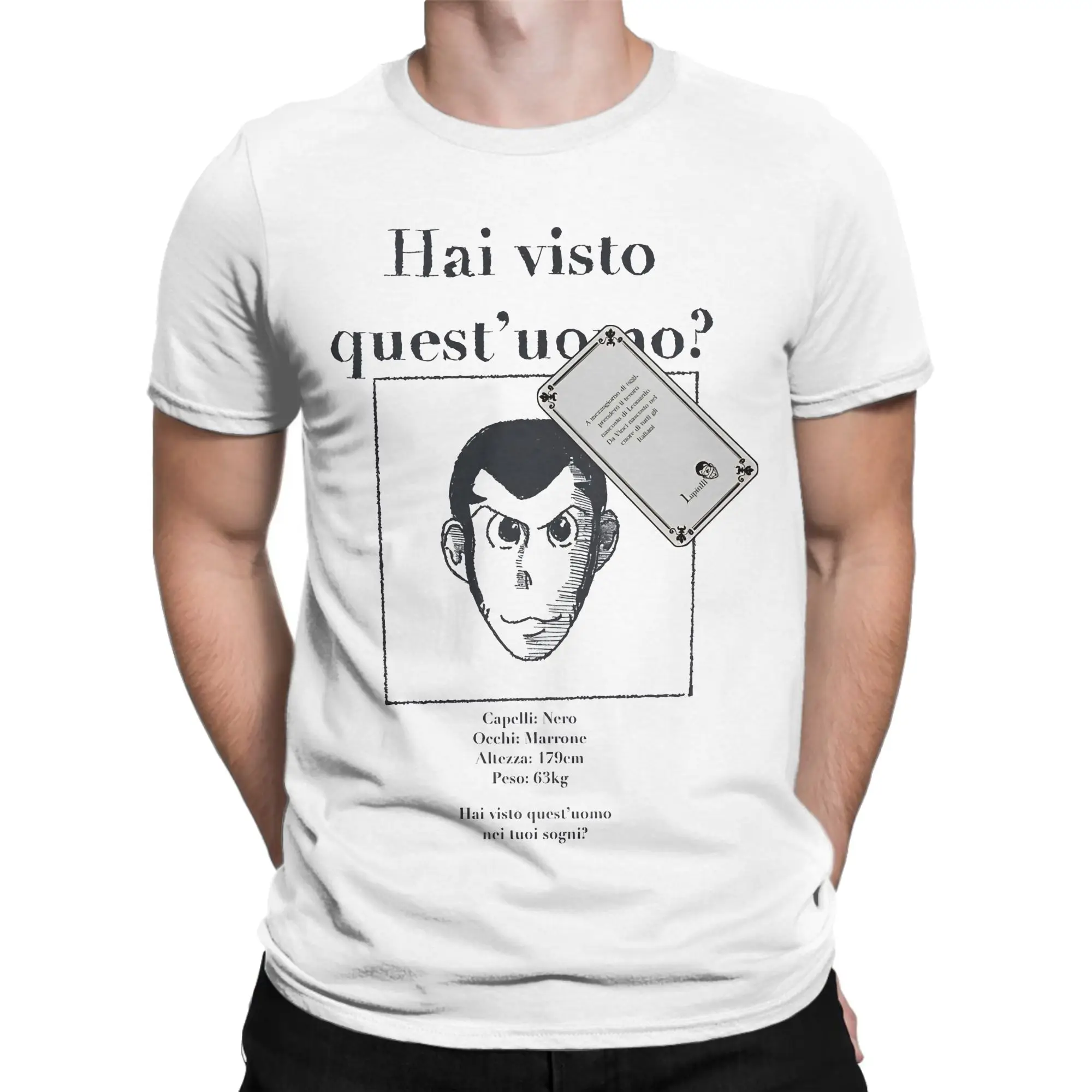 Stylized Red  Character Classic Lupin the Third Graphic 100% Cotton T-Shirt Tees Tops For Men