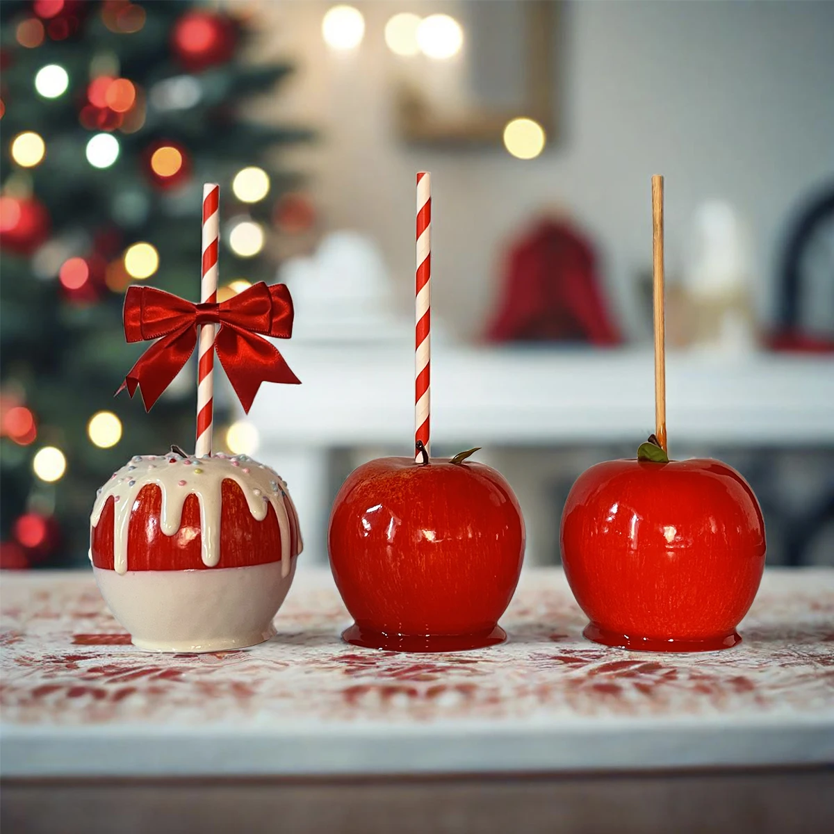 19 cm/7,4 zoll PU Material Hohe Nachahmung Zucker Apfel Modell Dessert Shop Display Obst Shop Ornamente Requisiten wohnzimmer Ornamente – Detail 2