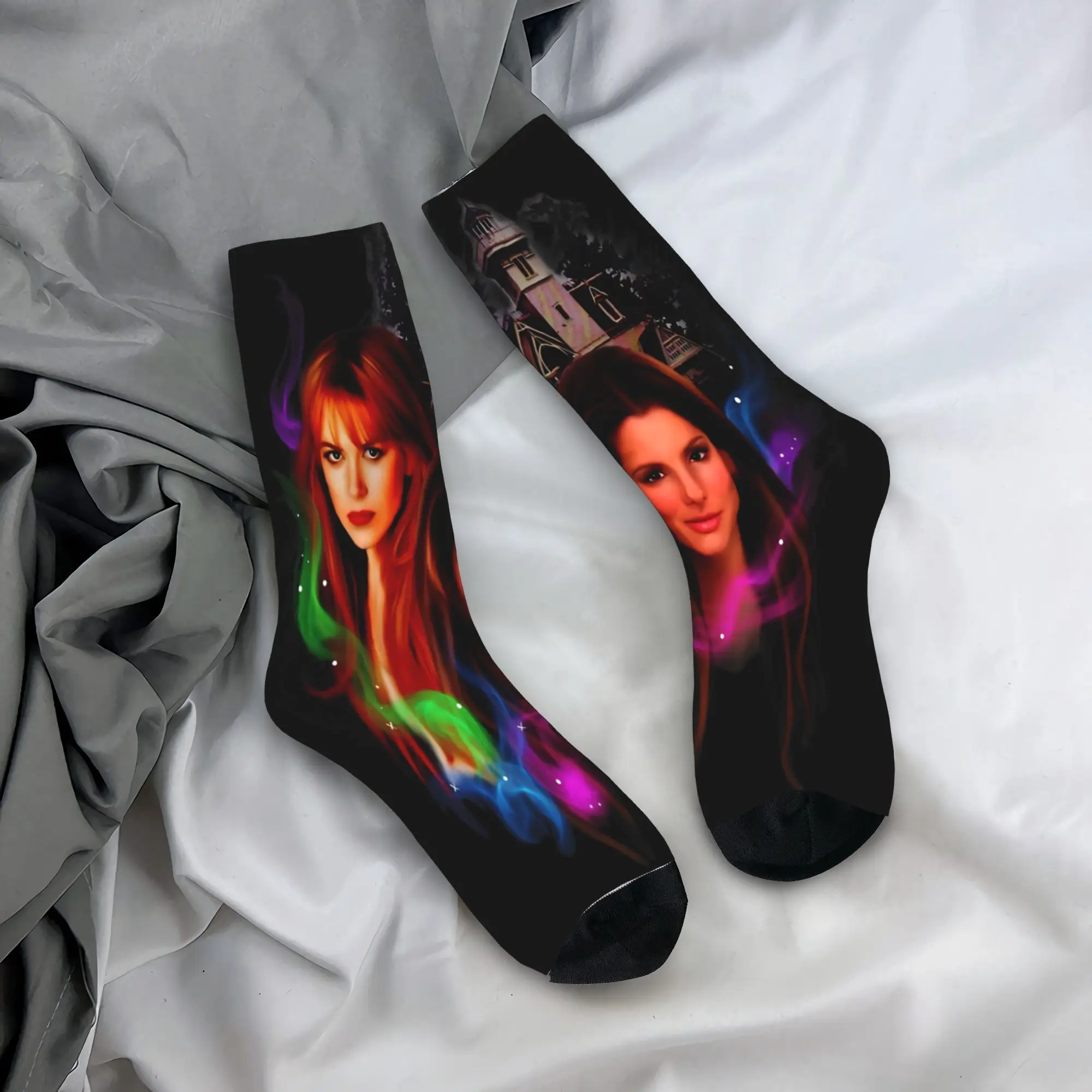 Practical Magic 2 Witch Sisters Spellcasting Gothic House Supernatural Fantasy Design Crew Socks  Casual Wear Cozy  Stockings