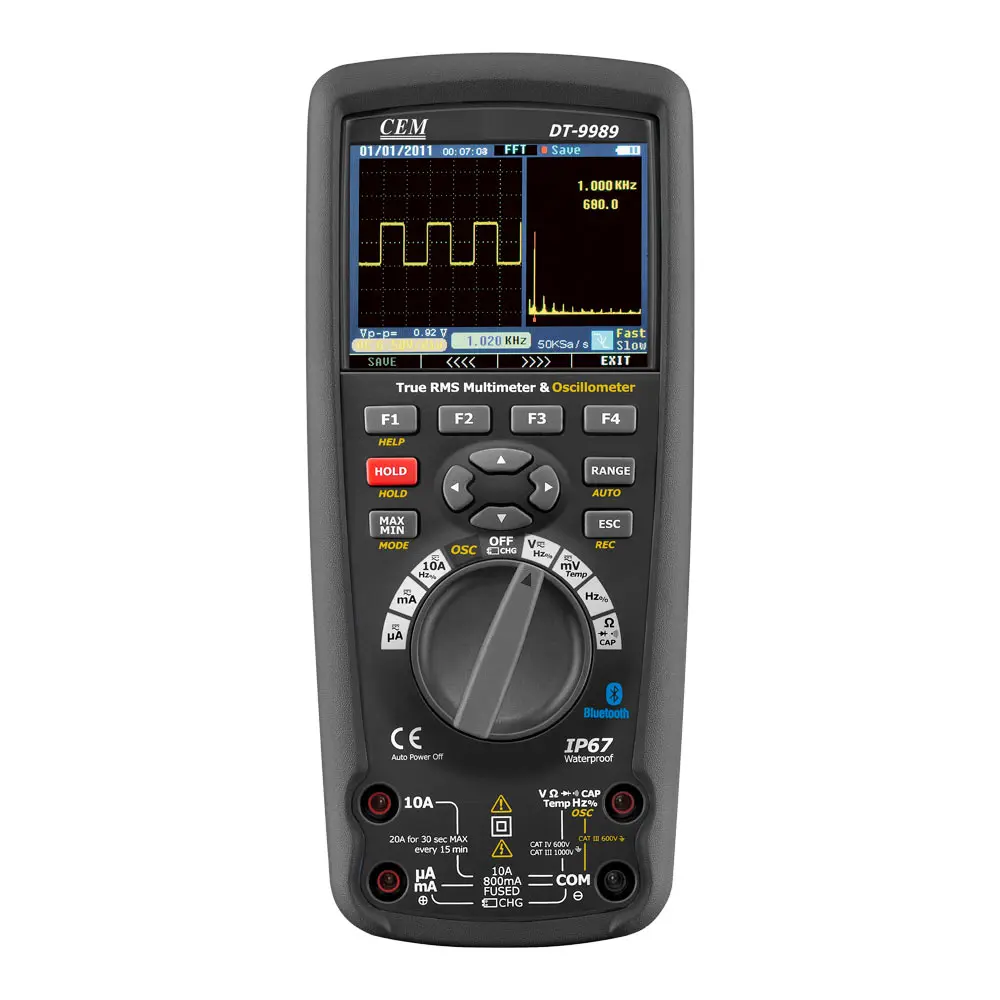 For CEM DT-9989 50000 counts 2 in 1 High Accuracy  Professional Digital Multimeter with Oscilloscope and Calibration