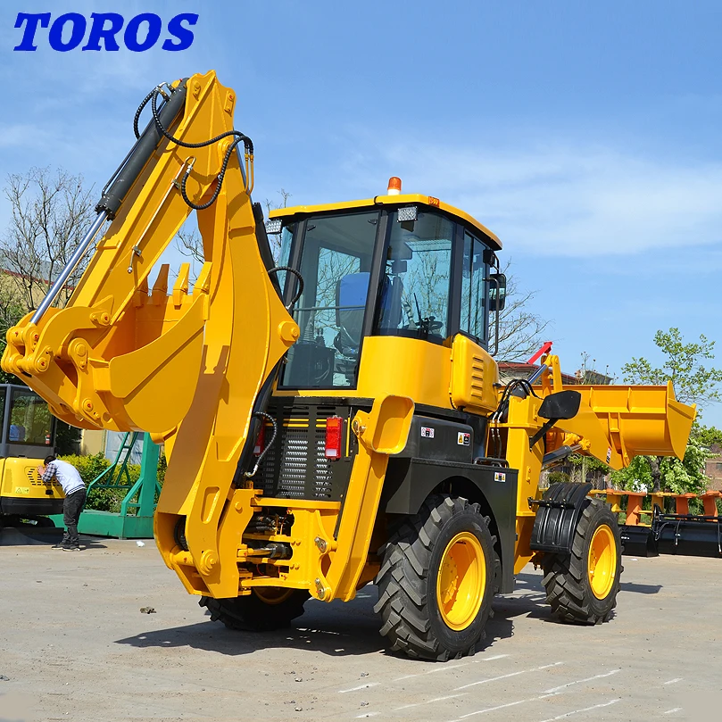 Mini Backhoe Loader 4X4 Bánh Xe Loader Múc 3 Tấn 5 Tấn 4 Bánh Xe Ổ Đĩa Mới Backhoe Loader Để Bán