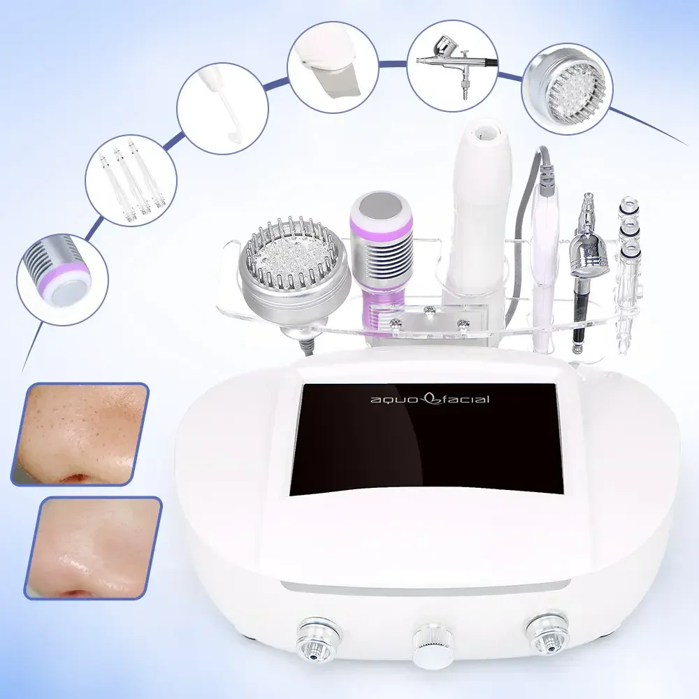 5 In 1 Ultrasonic Scrubber Dead Skin Remove Photon Microdermabrasion Wrinkle Remove Sprayer Face Smooth Beauty Machine