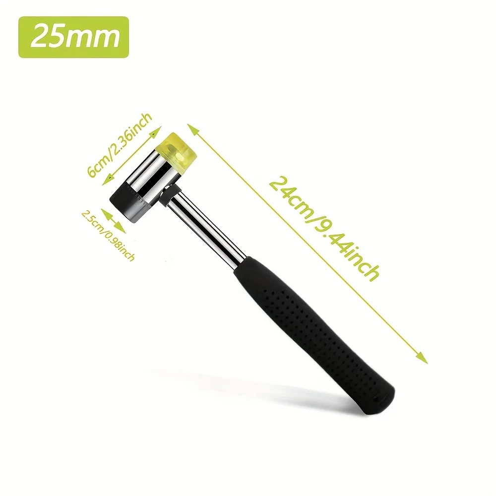 PHYHOO Dual Head Jewelry Mallet Soft Rubber Plastic Hammer for Ring Sizing Leather Craft Woodworking and Flooring Tools