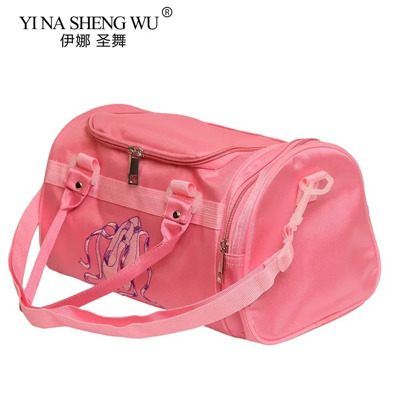 Ballet Dance Pink Bag For Teenager Girls Ballet Sports Dance Backpacks Rucksack Embroidered Gym Bags Shoulder Handbag Pink Color