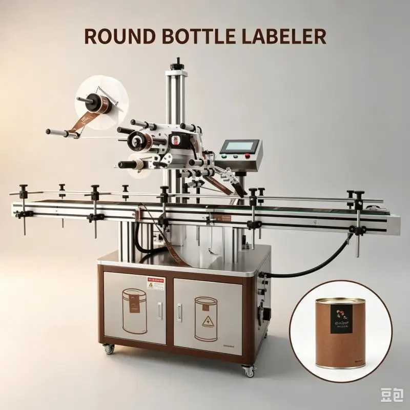 Industrial Automatic Labeling Machine Reliable Label Applicator High Accuracy Sensor System Packaging Equipment