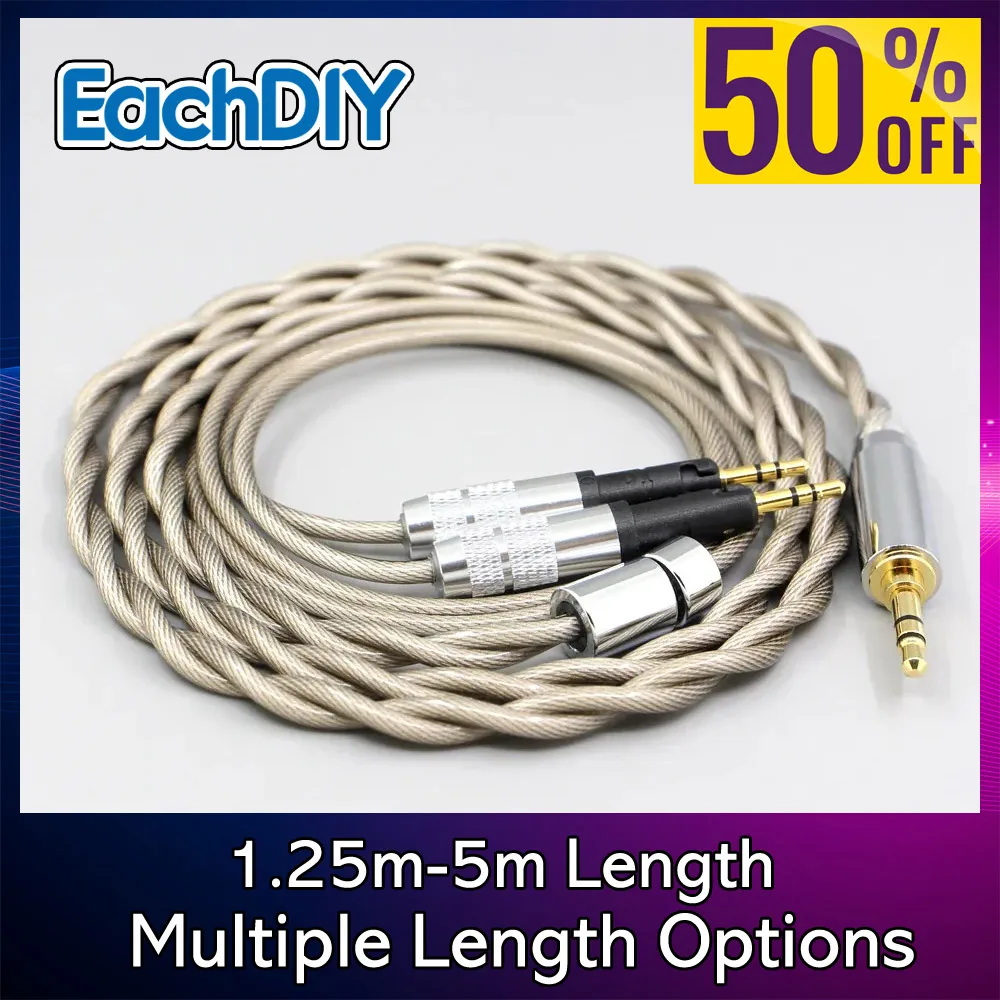 Type6 756 Core 7n Litz OCC Silver Plated Earphone Cable For Audio-Technica ATH-R70X Earphone 2 Core 2.8mm 8027