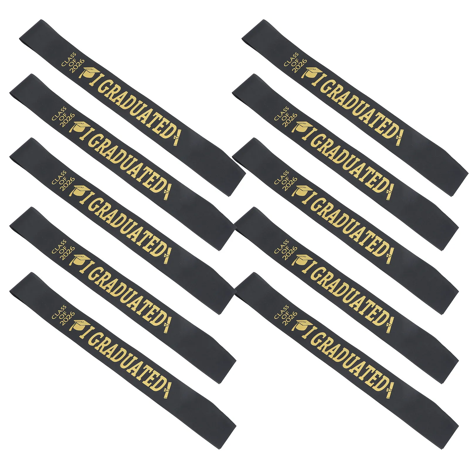 

10 черных выпускных лент для выпускного сезона 2026 года, для фотозоны на вечеринке, принадлежности для празднования выпускного