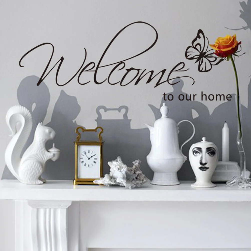 

Welcome To Our Home Quote Pvc Waterproof Wall Sticker Decal For Living Room Bedroom Bathroom Decor Removable Wall Art Stickers