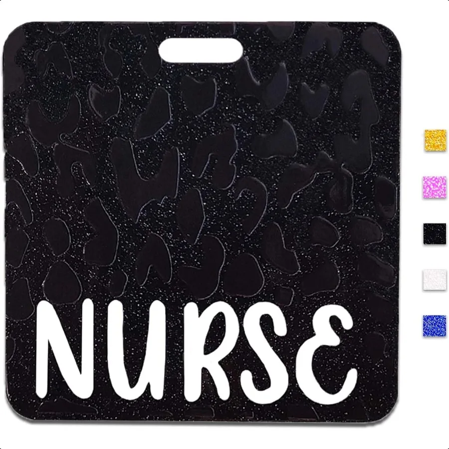 

Acrylic Badge Buddy Black Glitter Horizontal Nursing Cards for Badges Identification and Student Nurse Work Gifts