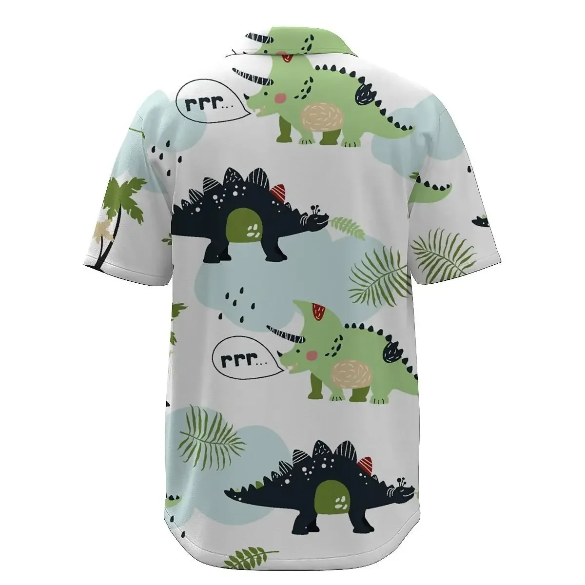 Jumeast Dinosaur Pattern Short Sleeve Hawaiian Shirt 3D Printed Polyester Beach Aloha Shirts Tropical Style Casual Men Clothing