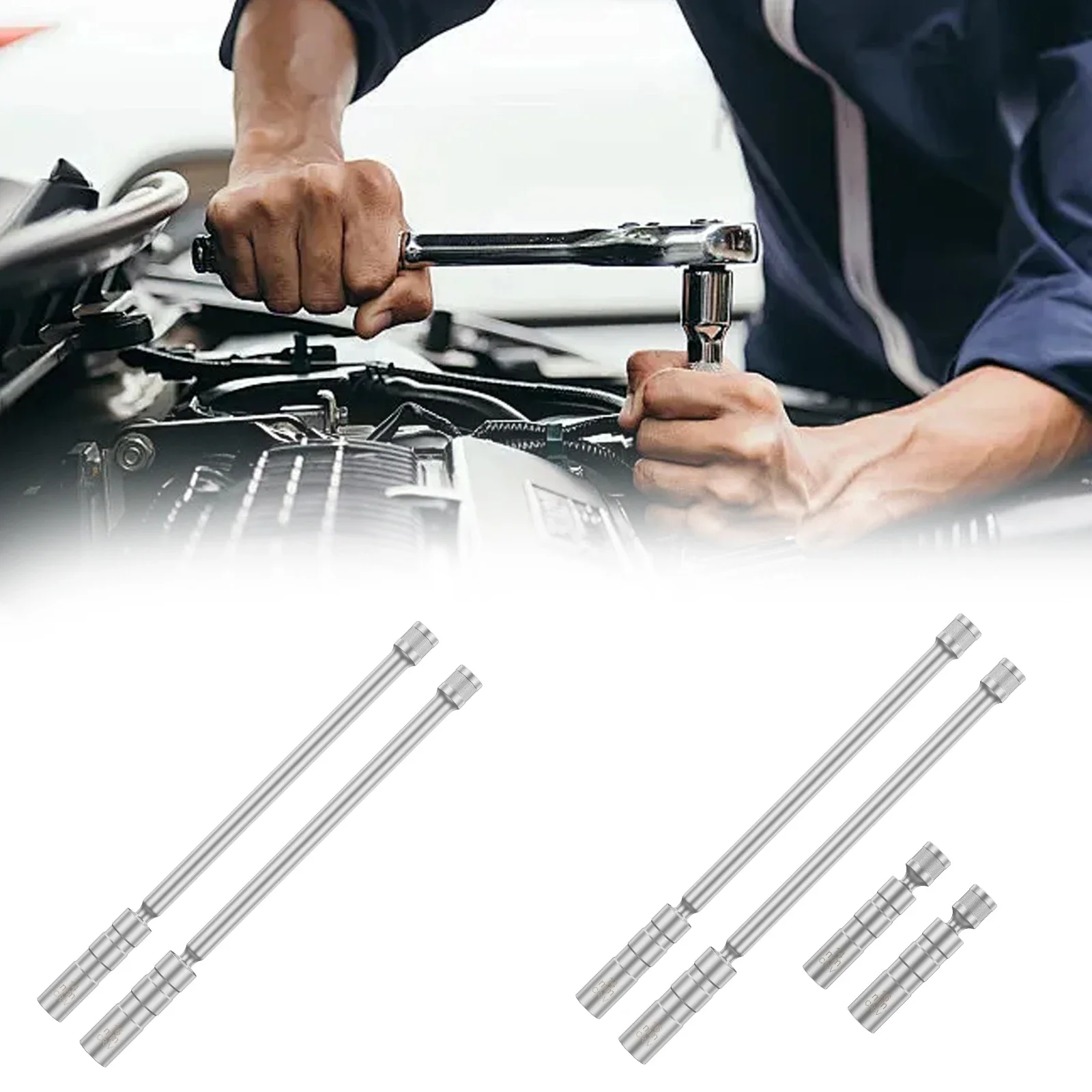 

2/4Pcs Spark Plug Socket 14+16mm Magnetic Spark Plug Socket Thin Wall Spark Plug Removal Tool Professional Spark Plug Socket Set