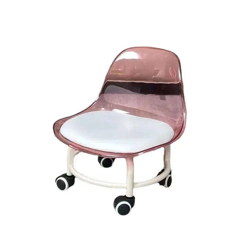 

Small Stool Home Pulley Low Stool with Wheel Children's Toddler Belt Baby Artifact Sewn Transparent Chair