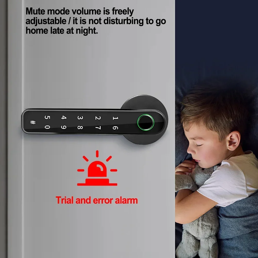 Bluetooth Fingerprint Door Lock With Password Mechanical Key Unlocking For Wooden Door Single Handlelife