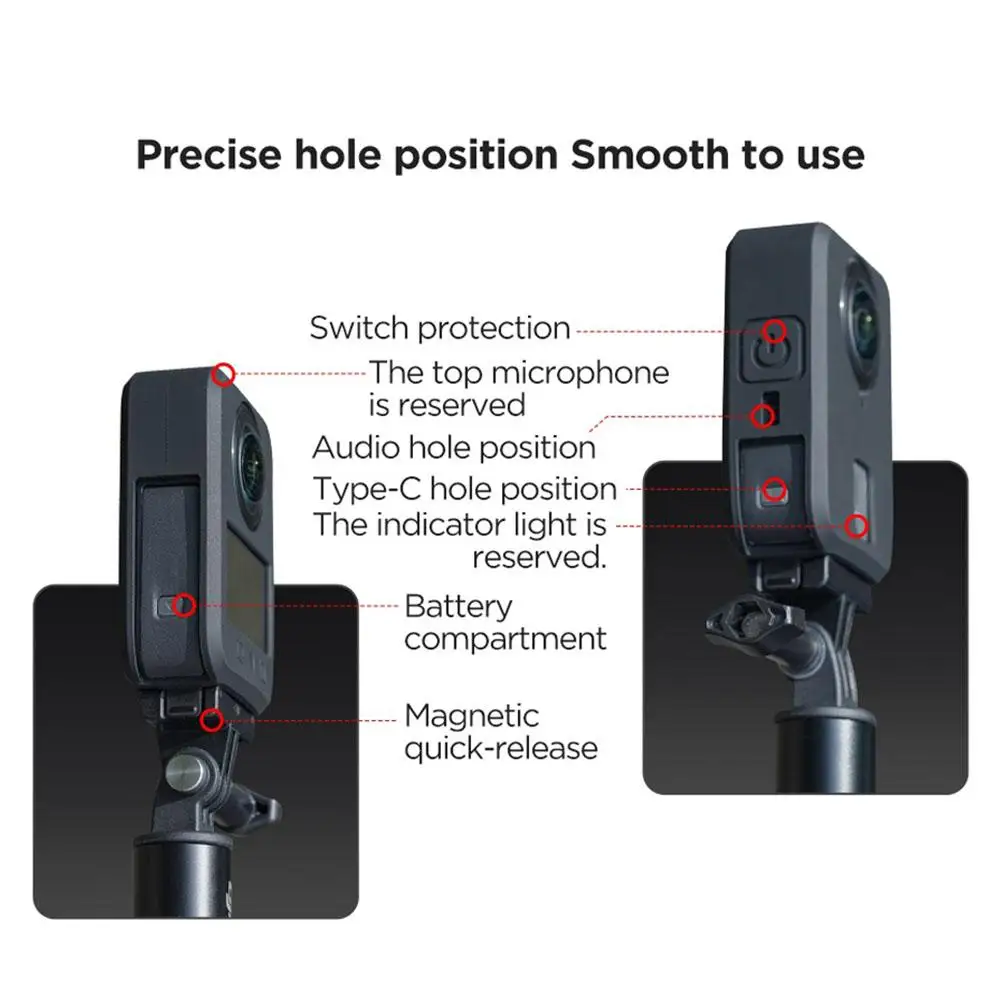 For DJI Osmo Action 360 Camera Silicone Case Cover Skin Protective Full Body Anti-Scratch Shockproof Grip Guard Shell