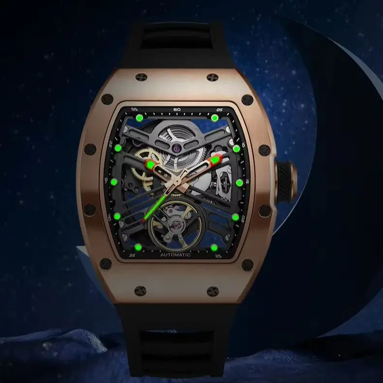 Model Thirteen TAKE THE CHANCE 13 Automatical Watches Luminous Skeleton Dial Mechanical Wristwatch Black Friday Brand Demo Vers