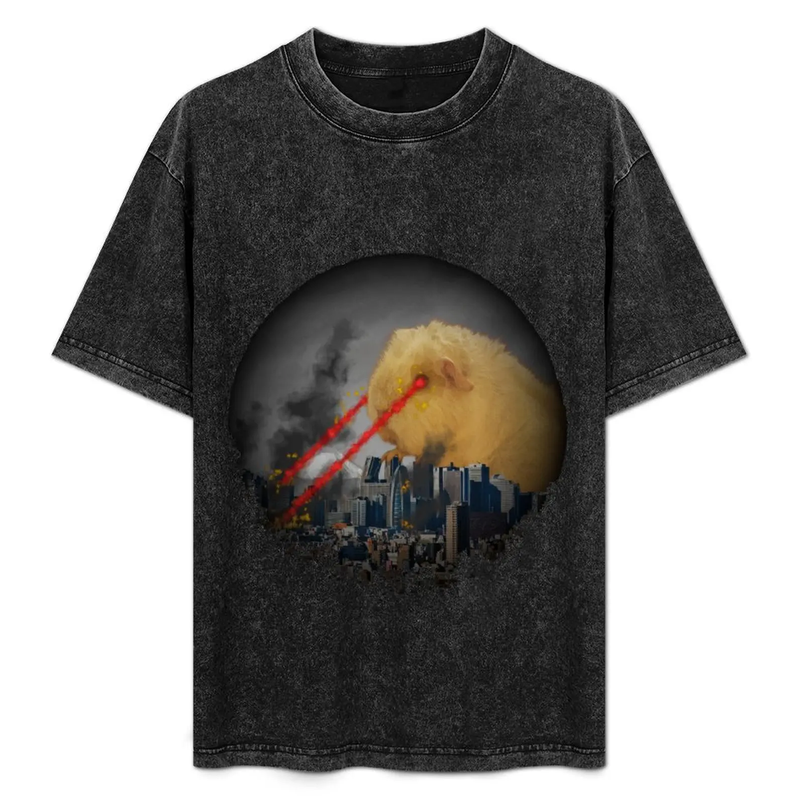 

Guinea Pig Attacking Tokyo with Laser Eyes REDUX T-Shirt vintage custom shirt t shirts for men graphic