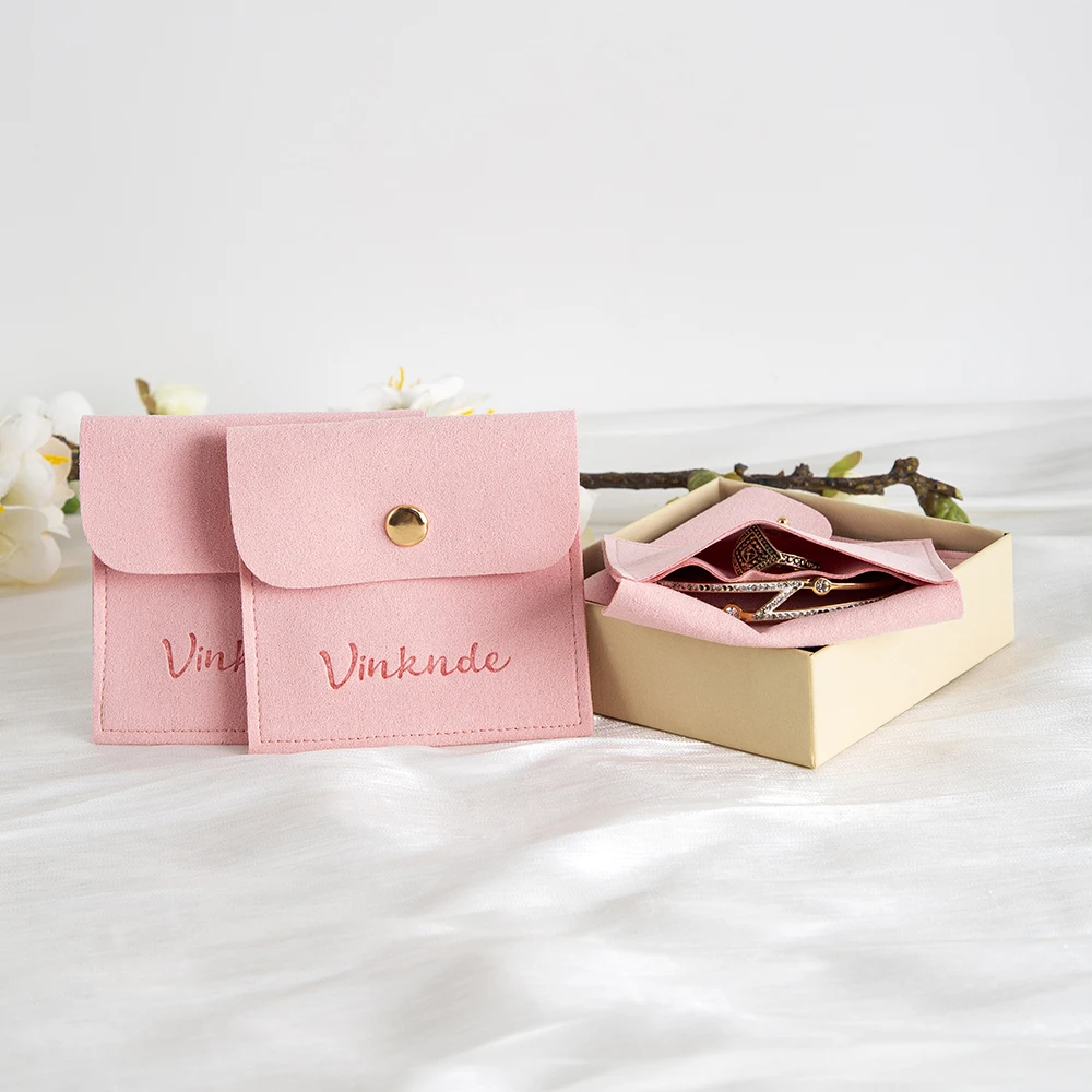 

50 шт. многоразовый мешок для пыли из микрофибры с логотипом для ювелирных изделий, бархатная упаковка на кнопках, подарочный чехол, серьги, браслет, органайзер