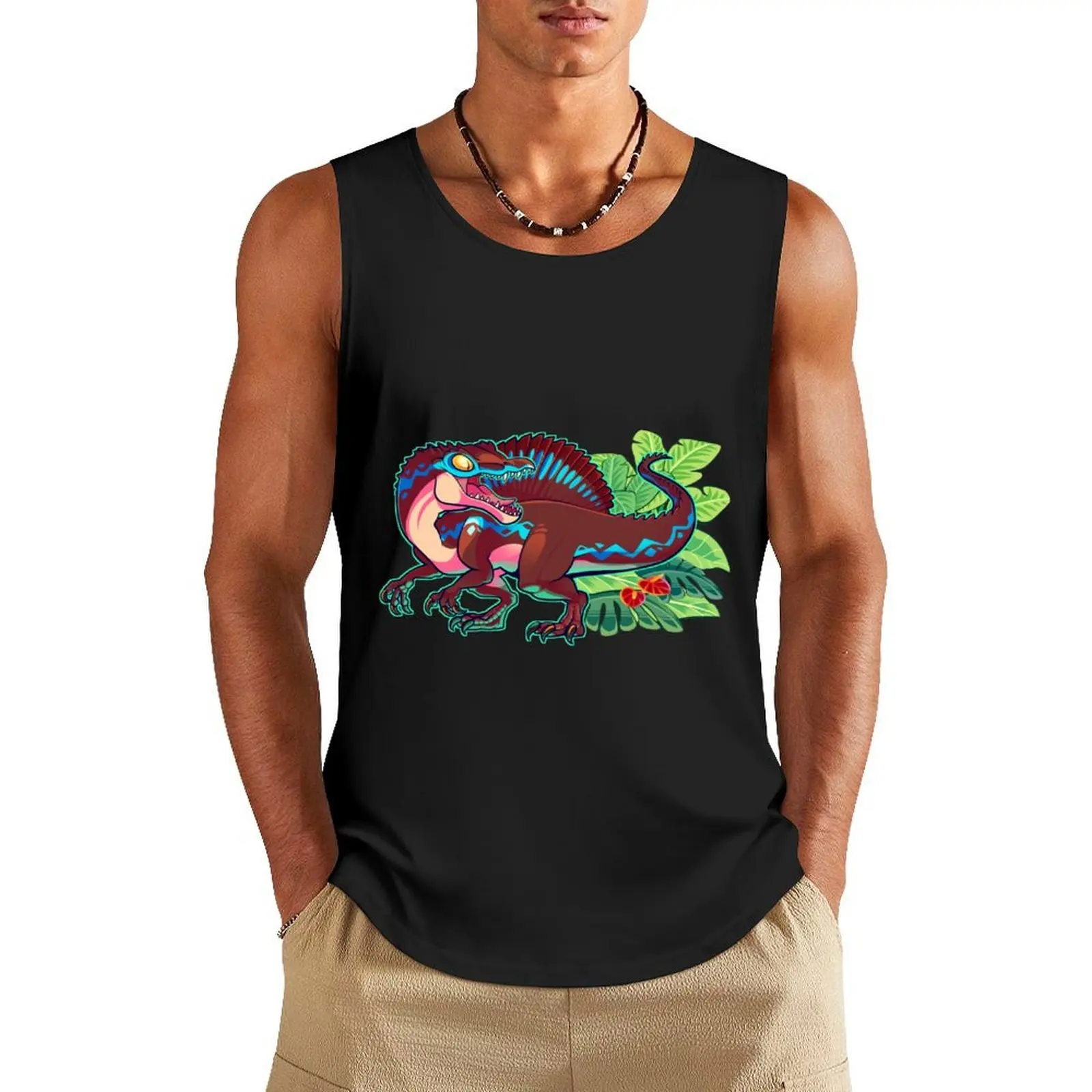 

Spinosaurus Tank Top fitness clothing for men man sexycostume gym shirts Sleeveless top