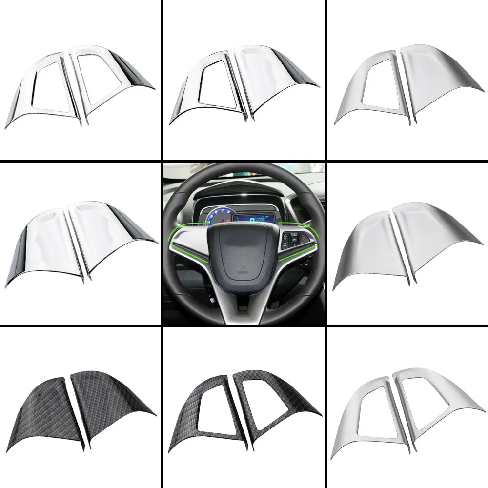 2Pcs ABS Car Steering Wheel Panel Cover Sticker for Chevrolet Cruze Sedan Hatchback 2009 - 2015 Trax Malibu Accessories