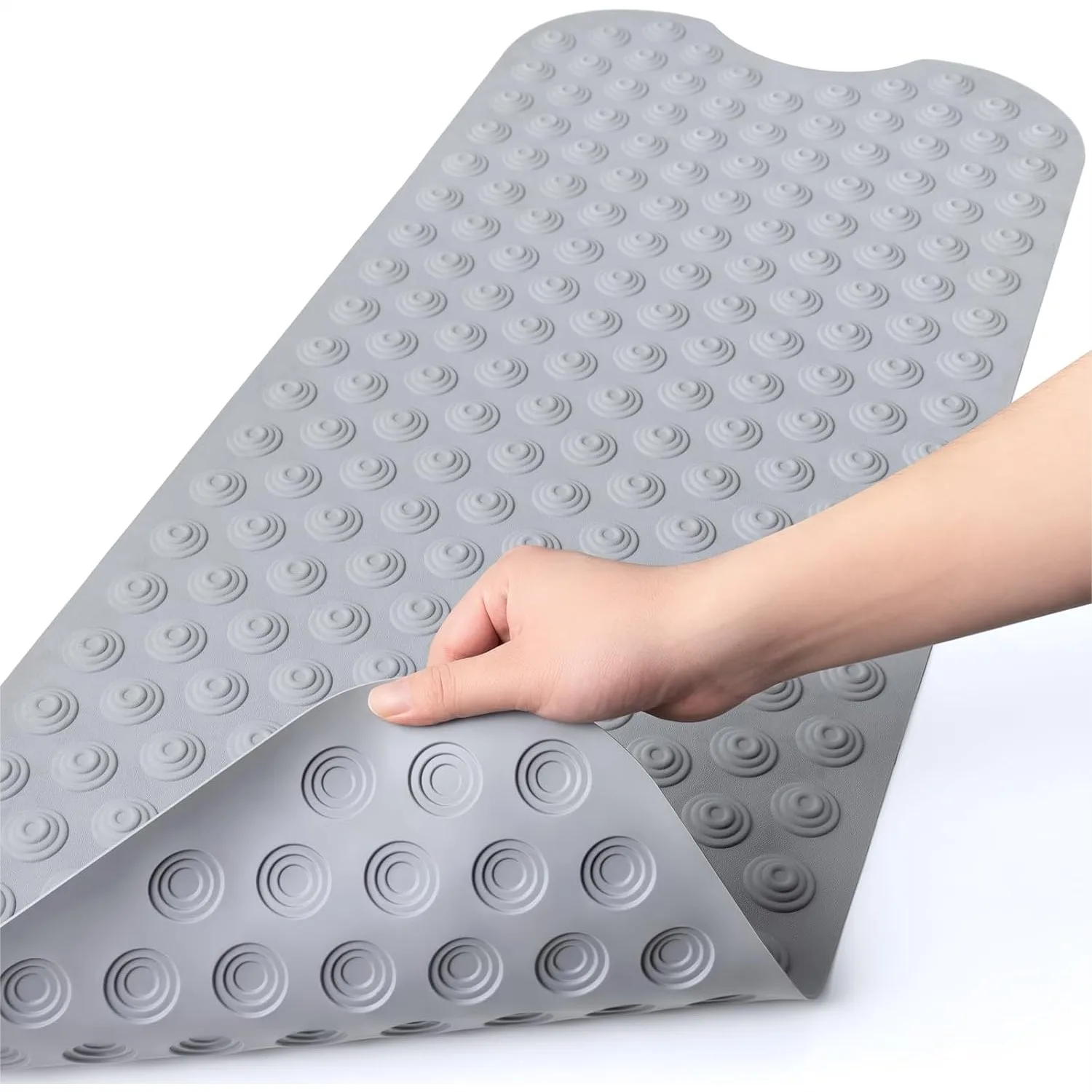 

Non-Slip Bathtub Mat Without Suction Cups, 39x16inch Extra Long Bath Mat for Shower, Machine Washable Natural Rubber Tub Mat
