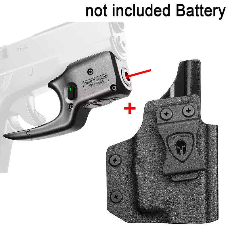 Gun Red Laser Light,Not Provide Battery,For Glock 17 19 (Gen 3-5) 23 31 32(Gen 3-4) 19X 44 45 Right Hand with Kydex Holster