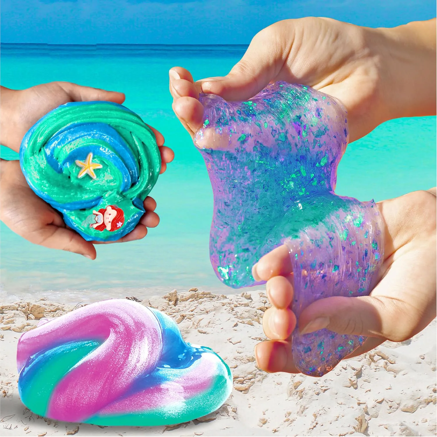 Meerjungfrauen-DIY-Schleim-Set für Kinder Sensorisches Spielzeug Pädagogisches Stressabbau-Spielzeug Geschenk
