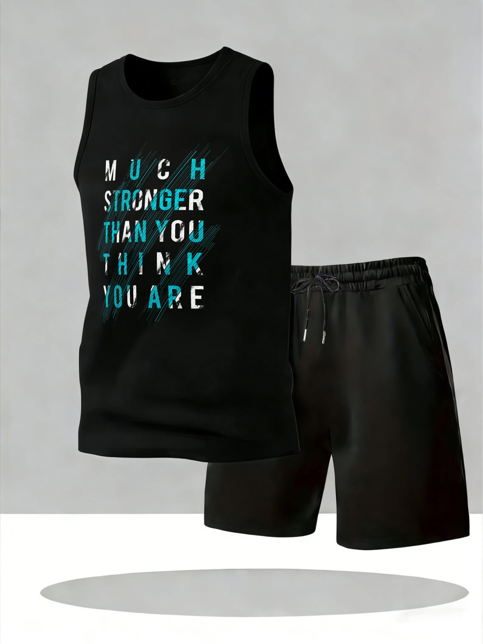 

Men's Tank Top Sets 2026 Summer Quick drying sweat suit Old money man running Breathable oversize sports crewneck seaside