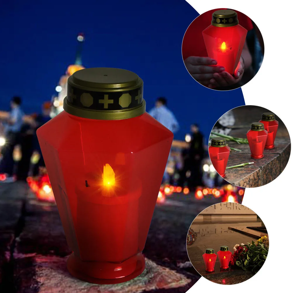 

2Pcs LED Prayer Lights Flameless Religious Lamps Operated for Table Counter Shelf Decoration